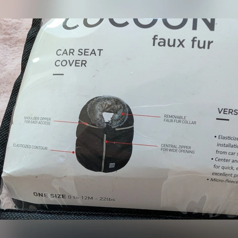 7 A.M. Enfant Cocoon Faux Fur Car Seat Cover